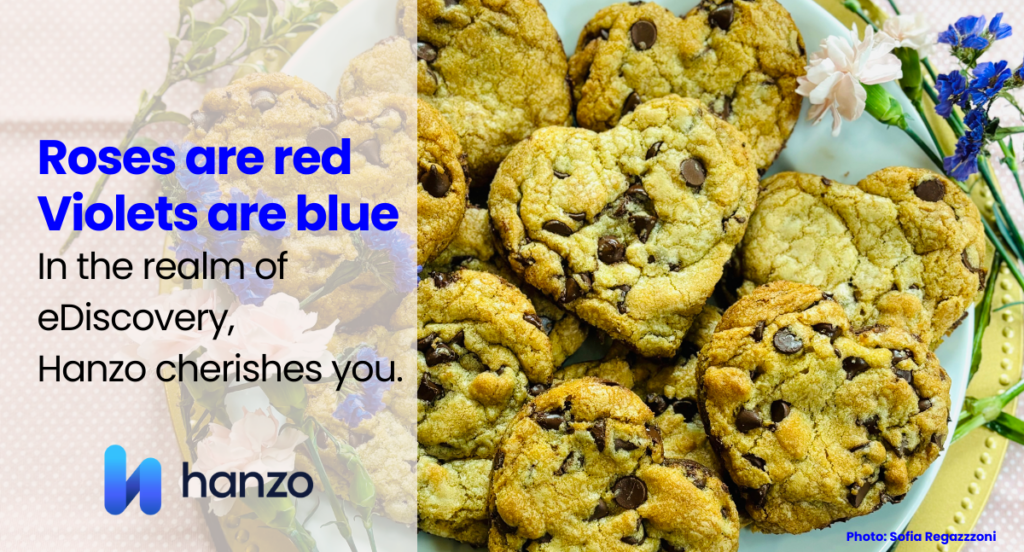 Hanzo valentine poem with a photo of heart-shaped cookies. Photo by Sofia Regazzoni