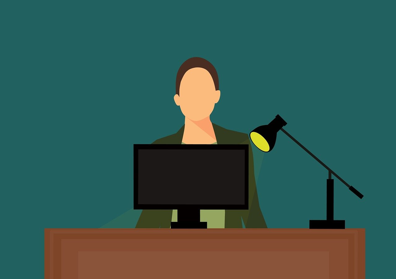 illustration of person on computer