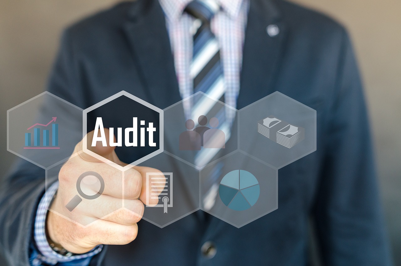 person pressing 'audit' button